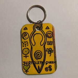 Fertility Goddess Keyrings  Prosperity Keyrings  Handcrafted Keyrings Wooden Key